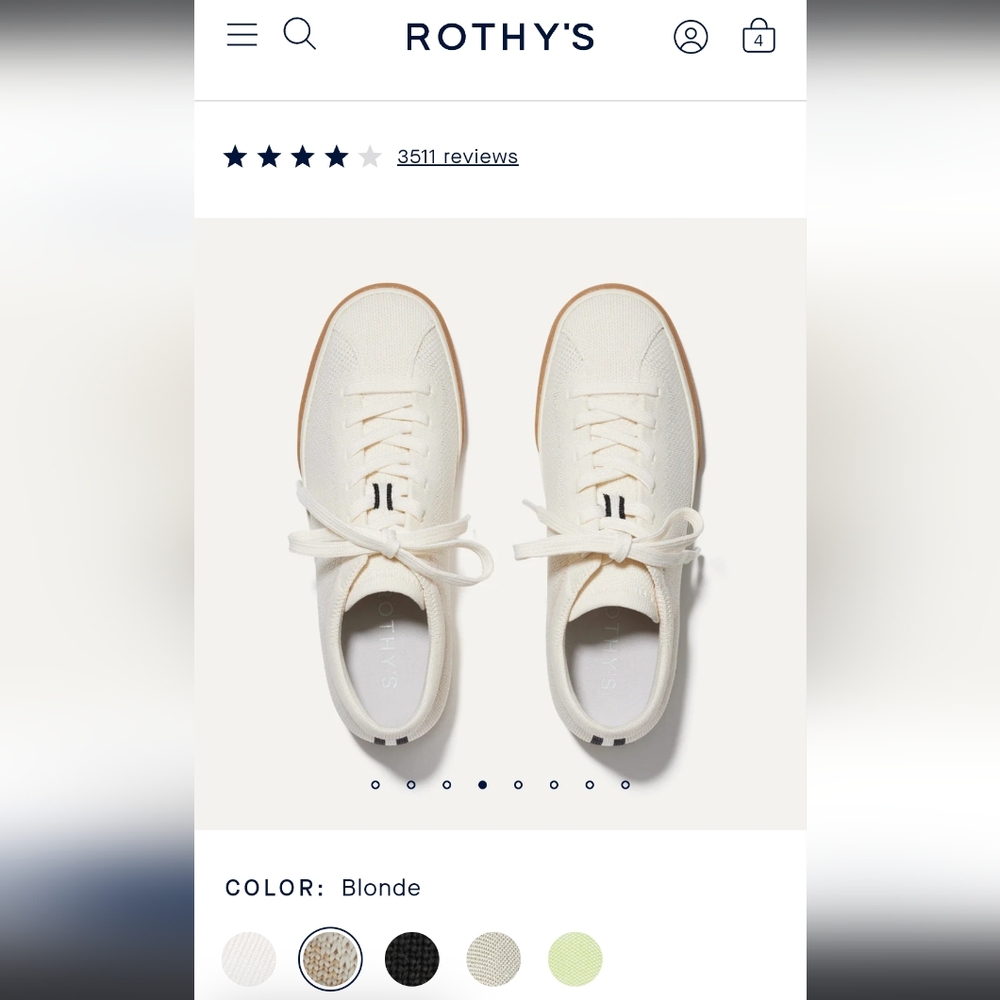 Rothy's The Lace Up Sneaker size 7